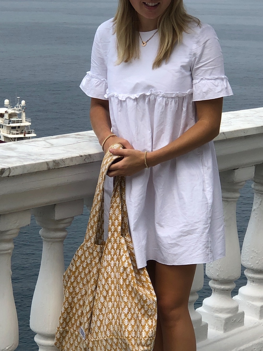 Sunday Best Cotton White Babydoll Dress w Pockets